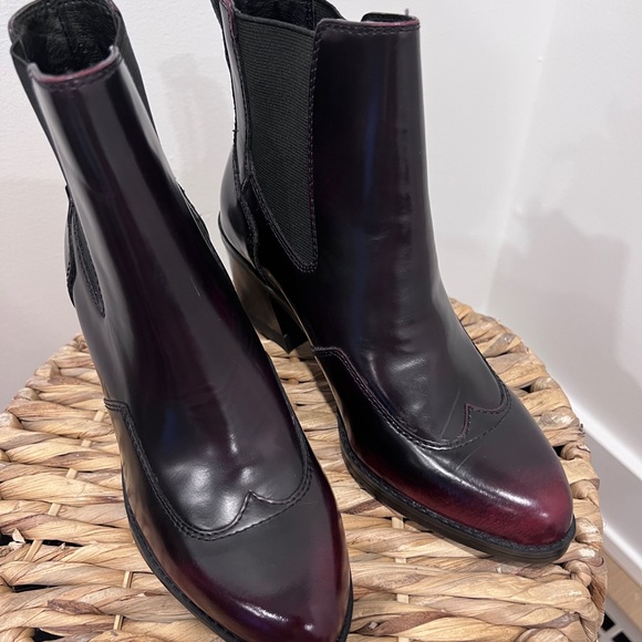 ❤️ BNWT ❤️🔥 Leather G-STAR "Tacoma" Boots (Bordeaux) - Size 35/Size 5 Women's - Picture 8 of 11
